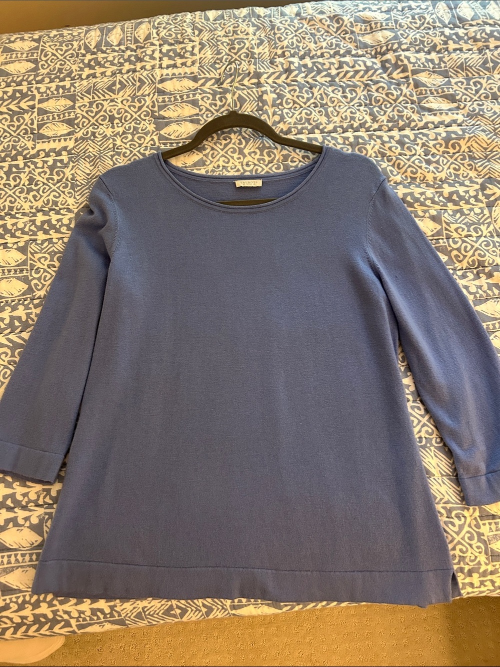 Talbots Periwinkle Crewneck Long-Sleeve Knit Top
